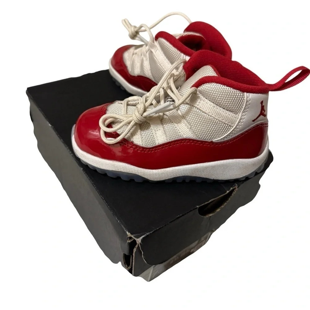Jordan Red and White High-Top Sneakers in new conditions size7C